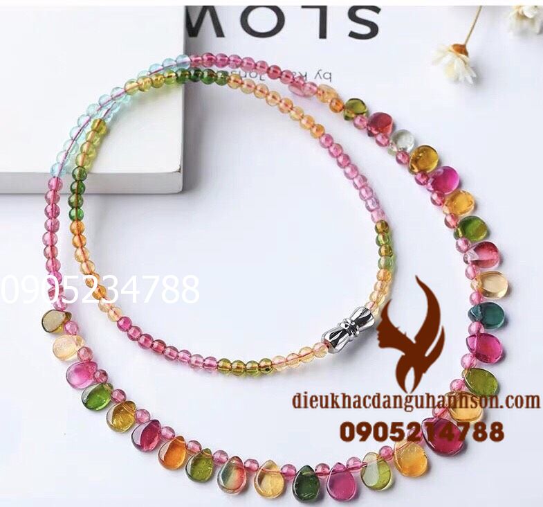 Vòng cổ đá tourmalin thiên nhiên (Mã sản phẩm: VC01)
