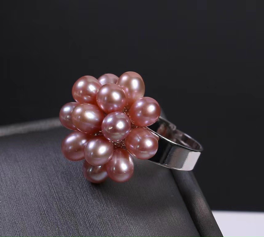 Nhẫn ngọc trai cam chùm (NT14)