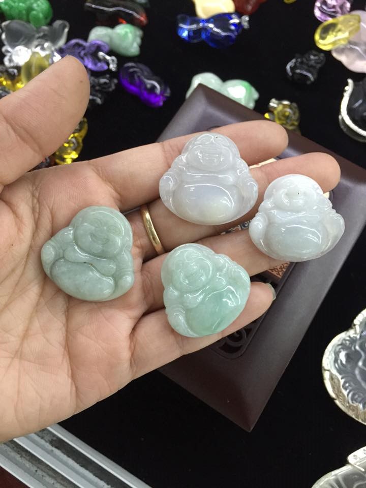 Mặt phật di lặc ngọc cẩm thạch thiên nhiên MDL38