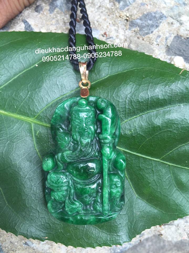 Mặt dây chuyền Quan công Ngọc Cẩm thạch thiên nhiên QC02