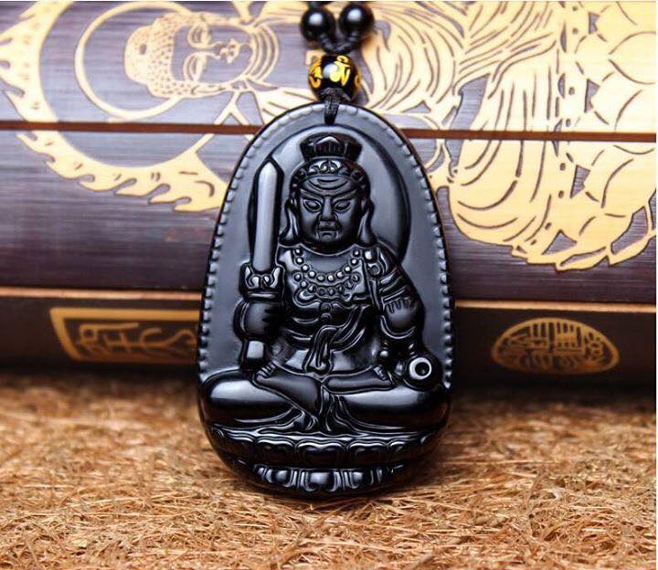 Phật bản mệnh Bất động minh vương đá Obisidian cho Tuổi Dậu MV04