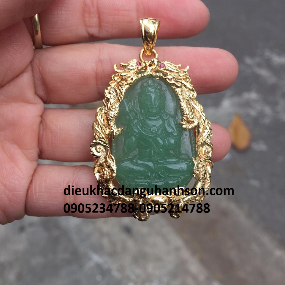 Comb Phật bản mệnh Đại thế chí Đá Thạch Anh Xanh (Green Aventurine) cho Tuổi Dậu DTC05