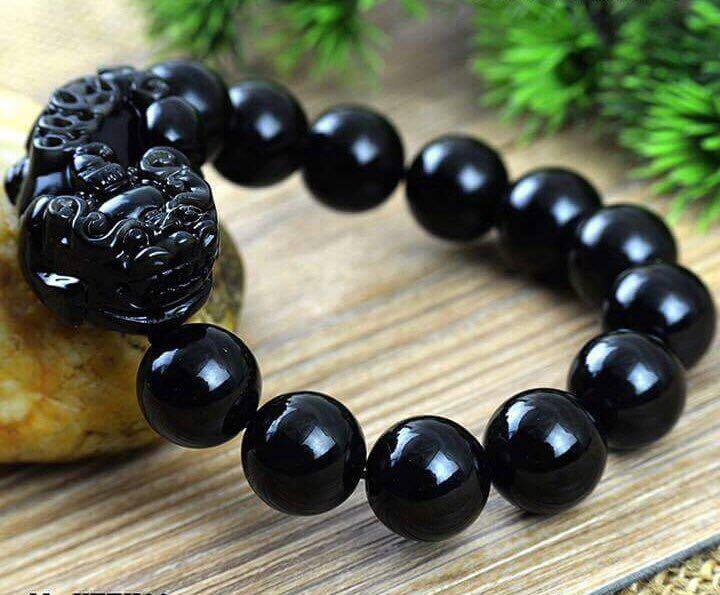 Vòng tay tỳ hưu đá obisidian tự nhiên VTTH05