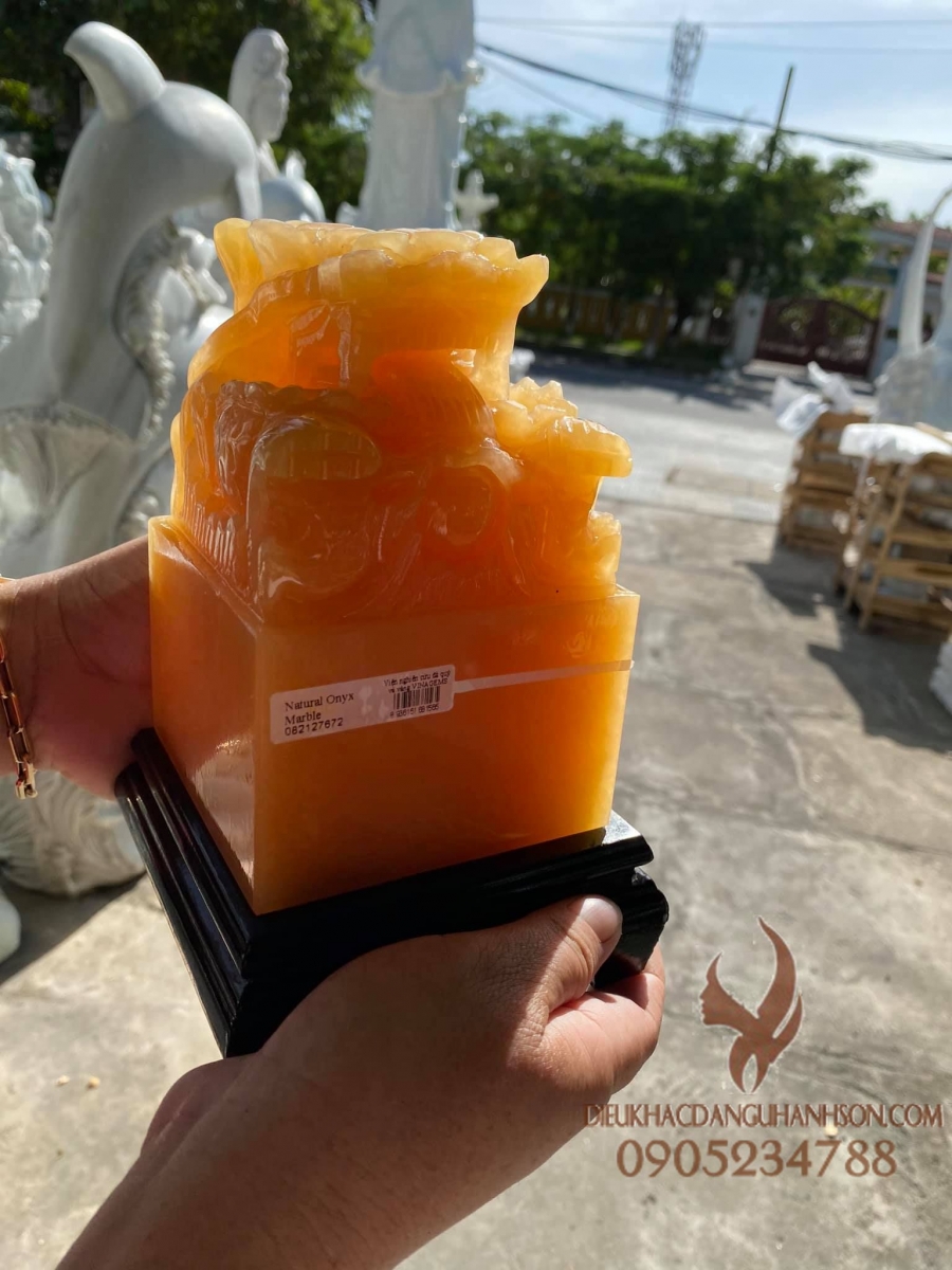 Ấn rồng ngọc hoàng long thiên nhiên cao 15 cm (Mã sản phẩm: AR03)