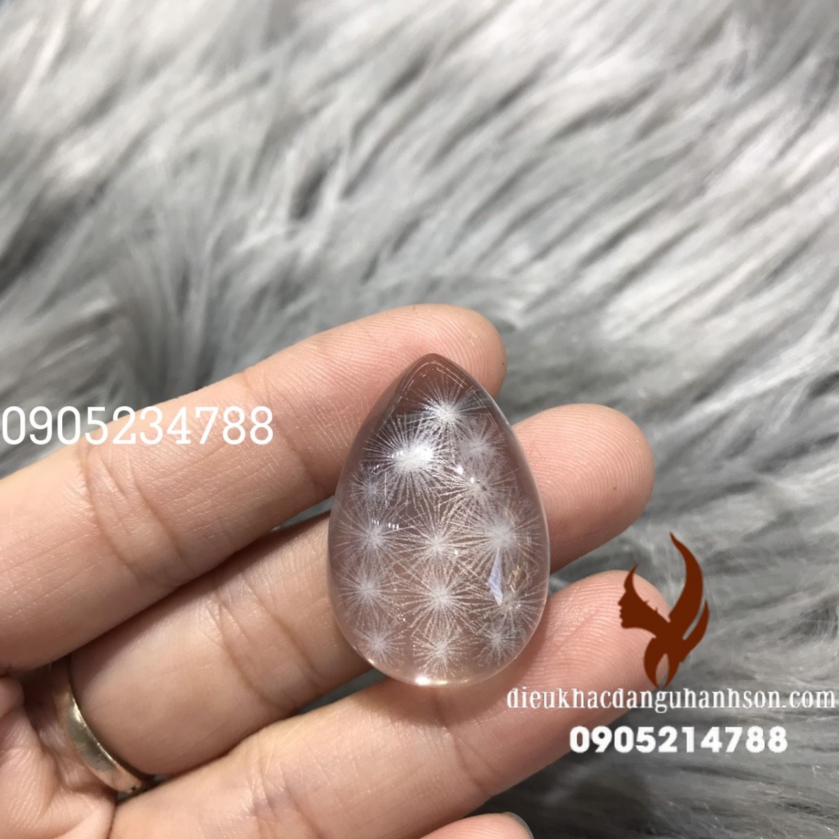 Mặt dây chuyền thạch anh trắng bao thể tự nhiên (Mã sản phẩm: MDC32)