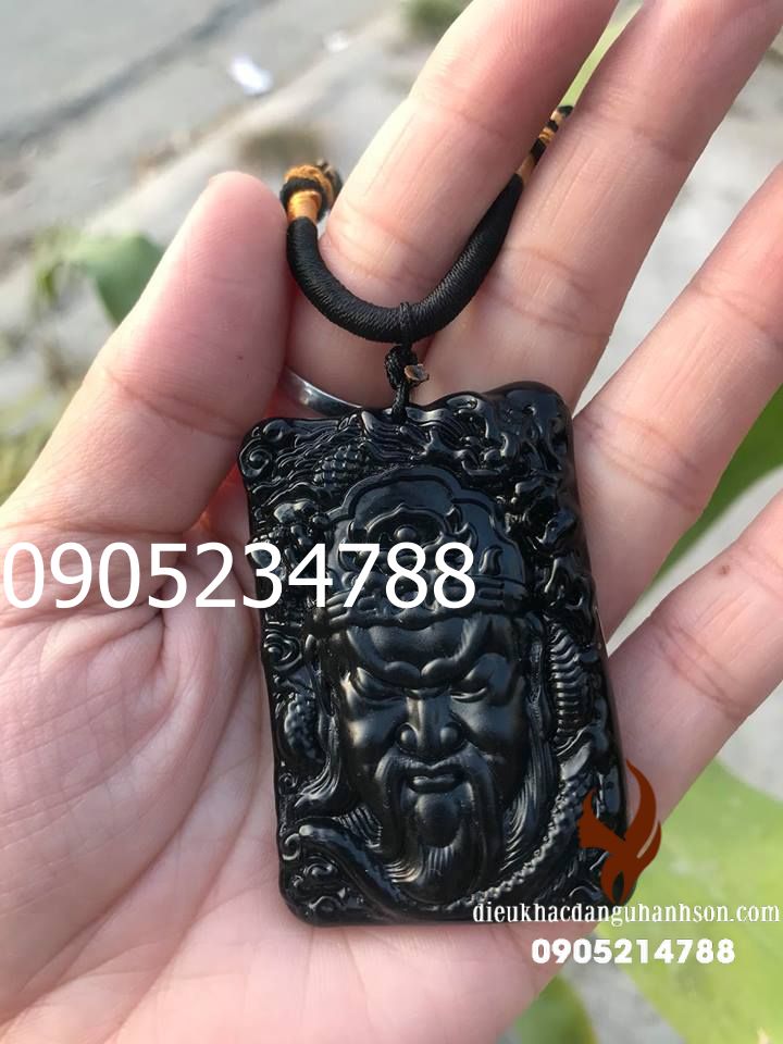 Mặt dây chuyền quan công đá obsidian (Mã sản phẩm: QC53)