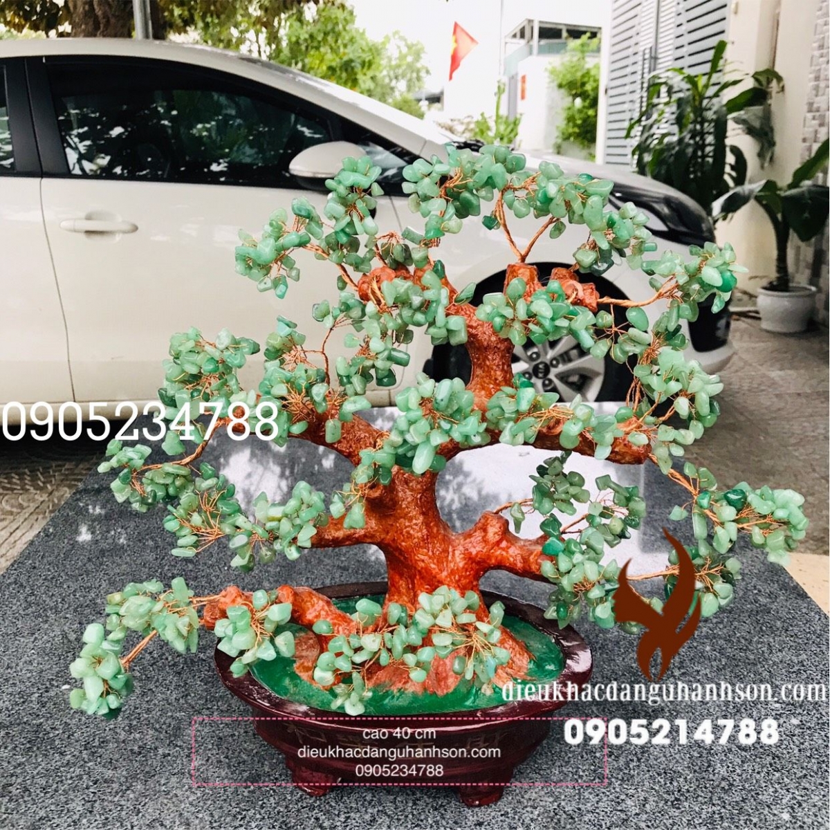 Cây tài lộc thạch anh xanh thiên nhiên cao 45 cm (Mã sản phẩm: TL29)