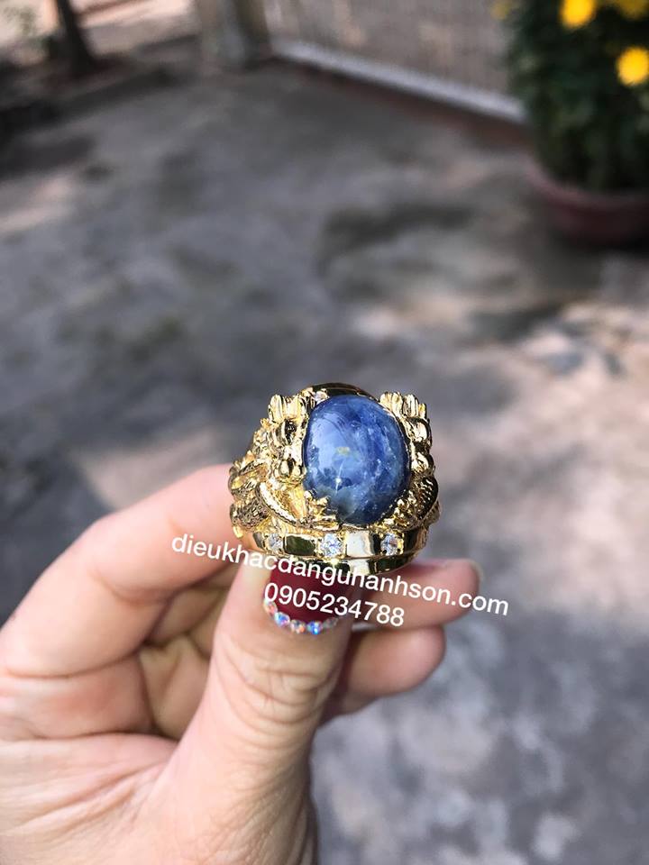 Nhẫn saphia lên vàng tây 10k (Mã sản phẩm: NV01)