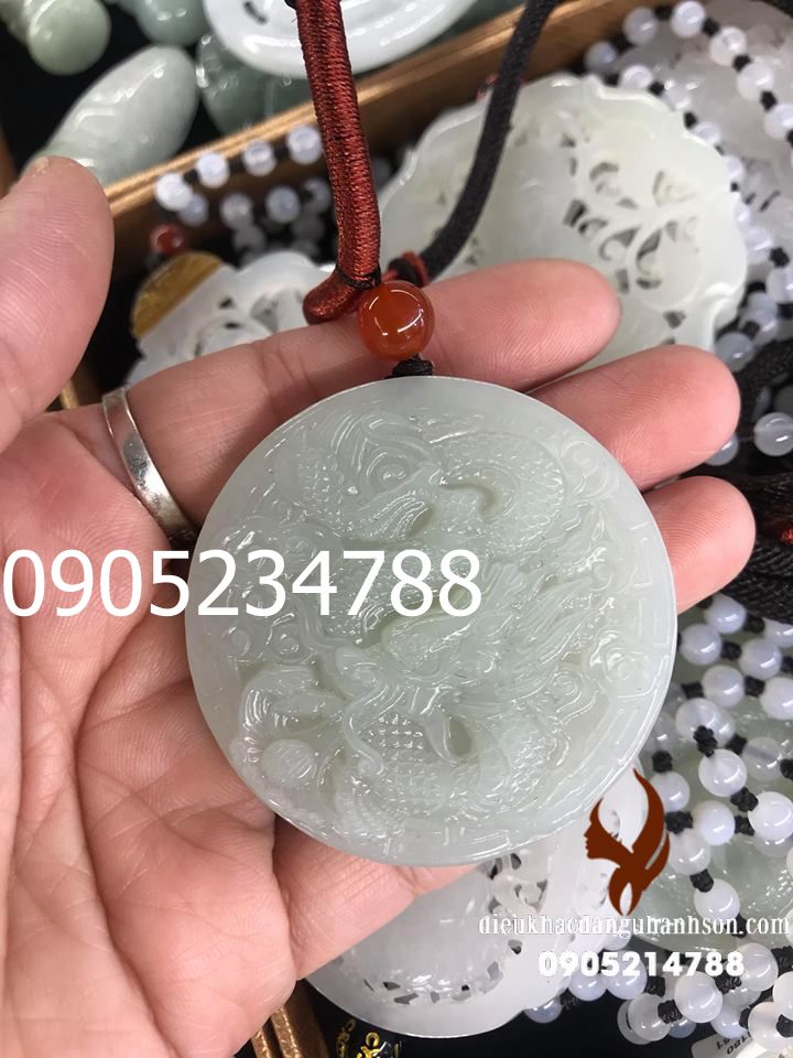 Mặt dây chuyền rồng bạch ngọc cao cấp chuẩn Vip (Mã sản phẩm: RP74)