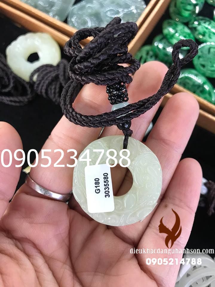 Mặt dây rồng bạch ngọc thiên nhiên cao cấp (Mã sản phẩm: RP78)
