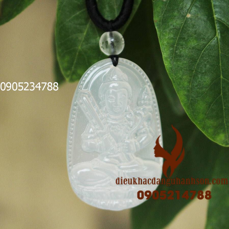 Phật bản mệnh Hư không tạng mã não trắng thiên nhiên (Mã sản phẩm: HKT20)