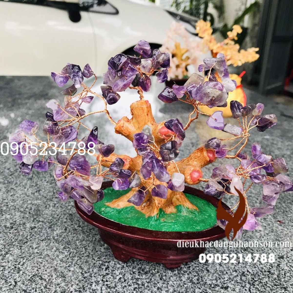 Cây tài lộc thạch anh tím thiên nhiên cao 20 cm (Mã sản phẩm: TL20)