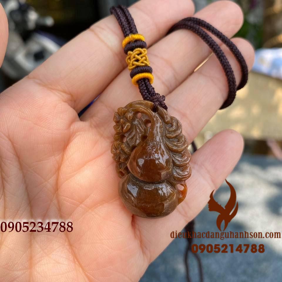 Mặt dây chuyền hồ lô Ngọc cẩm thạch thiên nhiên (Mã sản phẩm: HLO01)