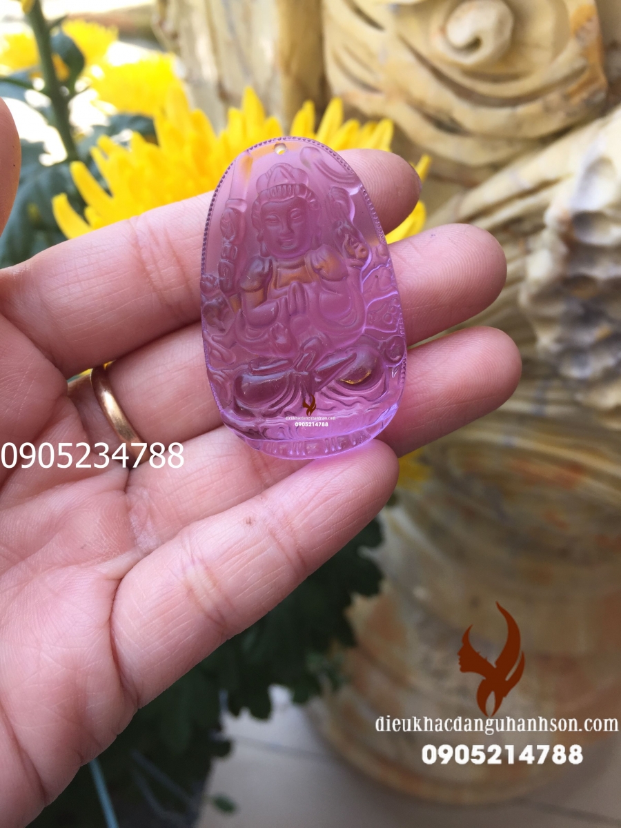 Phât Hư Không Tạng Đá Thạch anh tím  ( Sửu Và Dần) HKT08