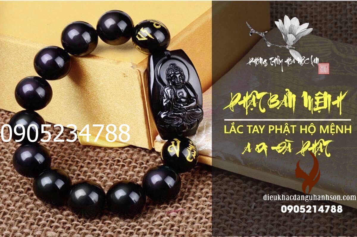 Vòng tay phật hộ mệnh A di đà cho tuổi Tuất và Hợi (mã sản phẩm: PBM103)