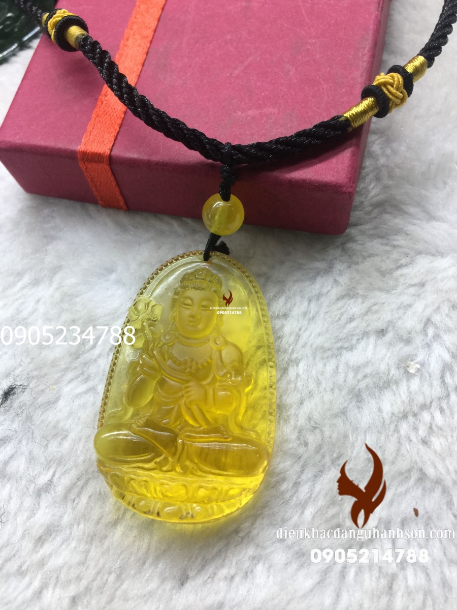 Comb Phật bản mệnh Đại thế chí Đá Thạch Anh vàng cho Tuổi Dậu DTC06