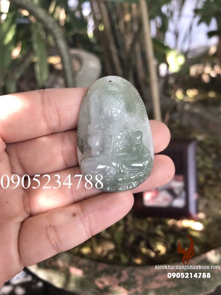 Phật bản mệnh Bất động minh vương Ngọc Phỉ thúy  cho Tuổi Dậu MV07