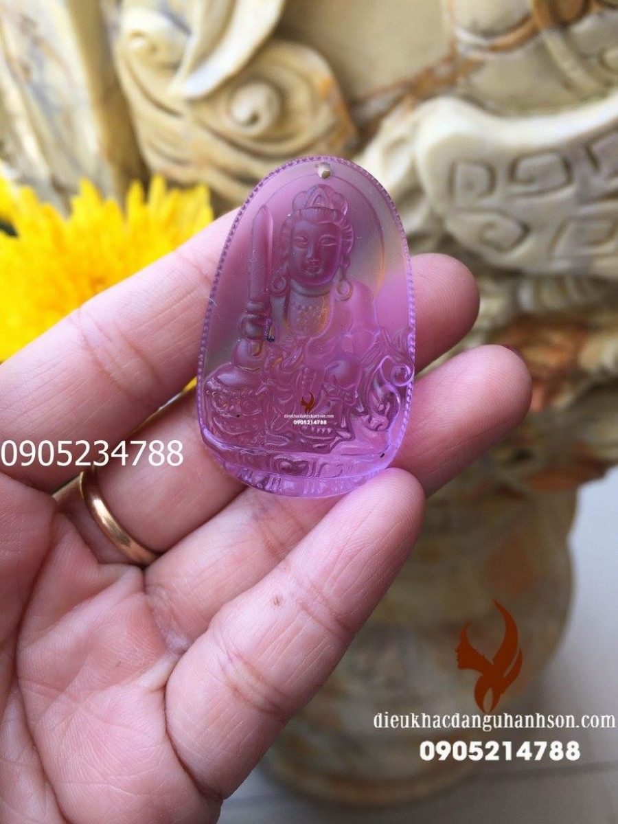 Phật bản mệnh văn thù bồ tát đã thạch anh tím VT09