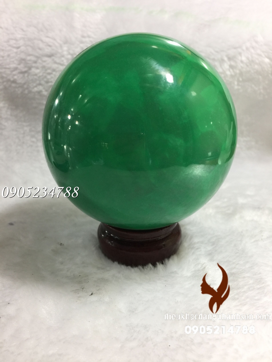 Quả cầu đá đá thạch anh xanh tự nhiên  QC16