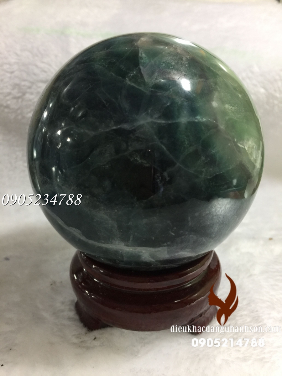 Quả cầu đá đá thạch anh xanh tự nhiên  QC15