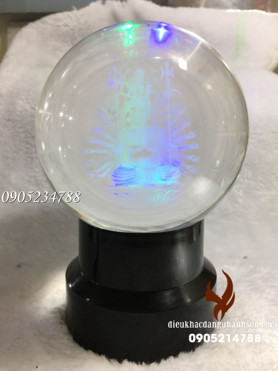 Quả cầu pha lê bắn 3D kèm đế đèn QC30