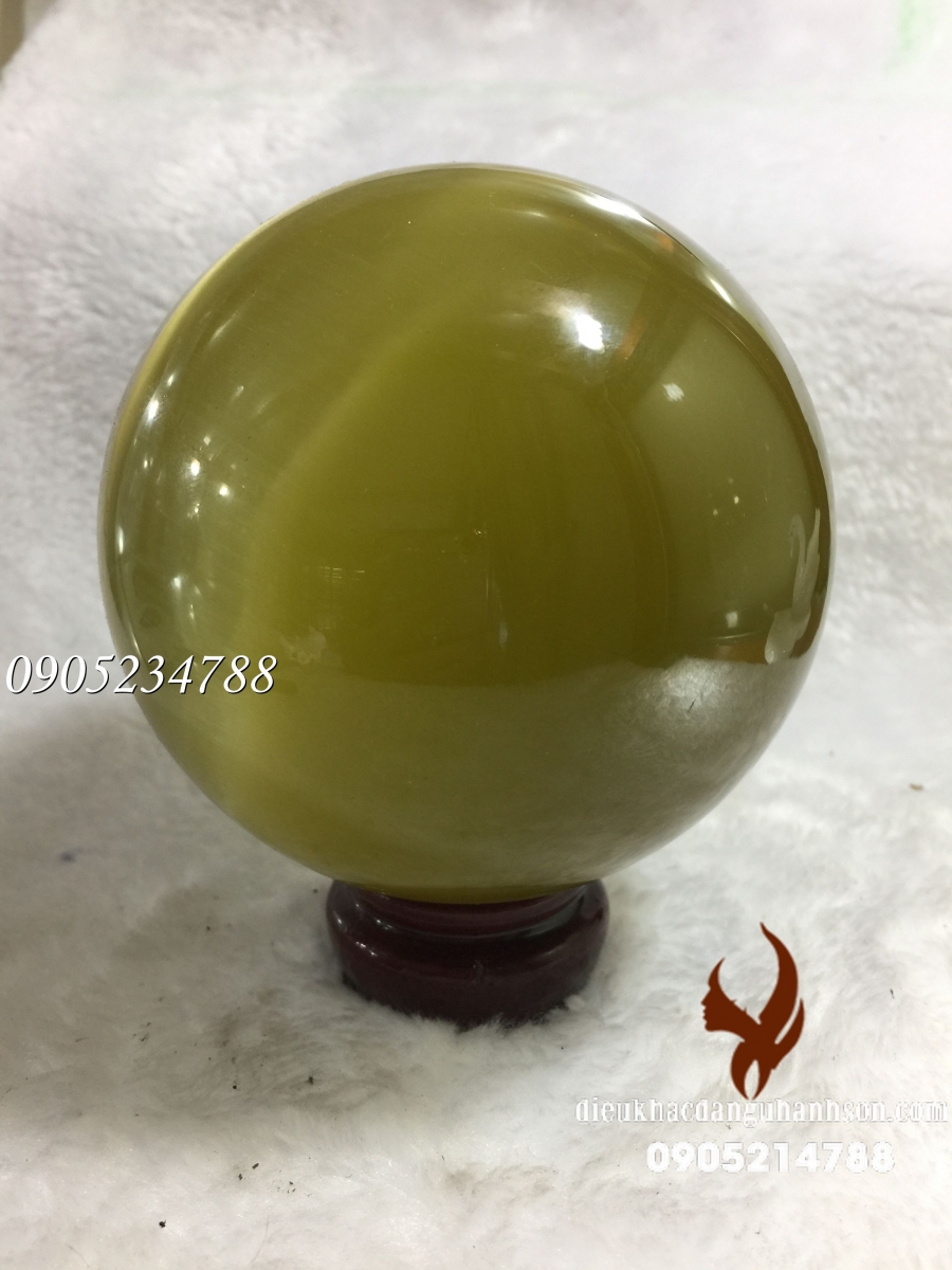Quả cầu đá mắt mèo vàng QC25