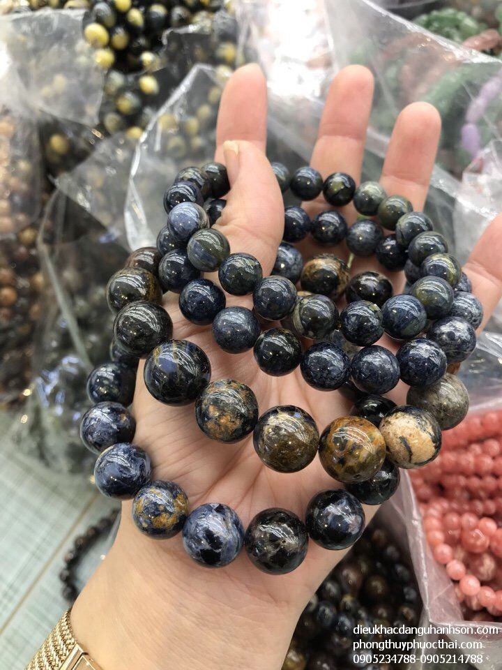 Vòng đá giông bão thiên nhiên size 8 - 12 ly (mã sản phẩm: VT22)