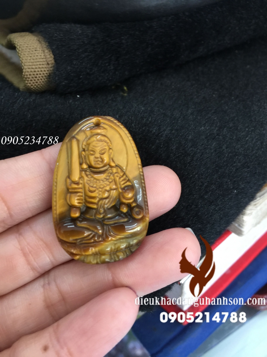 Phật bản mệnh văn thù bồ tát đá Mắt hổ tự nhiên VT12