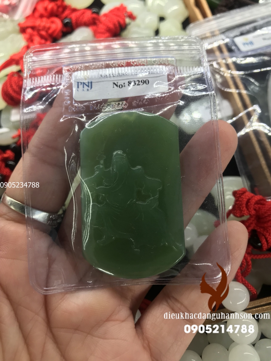 Mặt dây chuyền Quan công ngọc bích thiên nhiên (Mã sản phẩm: QC58)