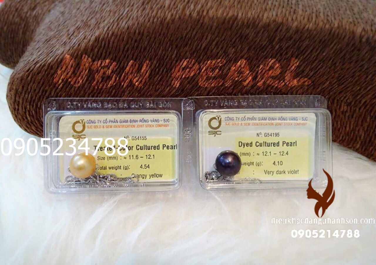Ngọc trai nuôi nước mặn tự nhiên kèm chứng thư kiểm định size 12 ly (Mã sản phẩm: NT02)