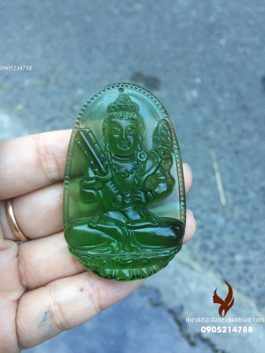 Mặt Dây Chuyền Phật Hư không tạng Đá Pha Lê Moldavite TT36