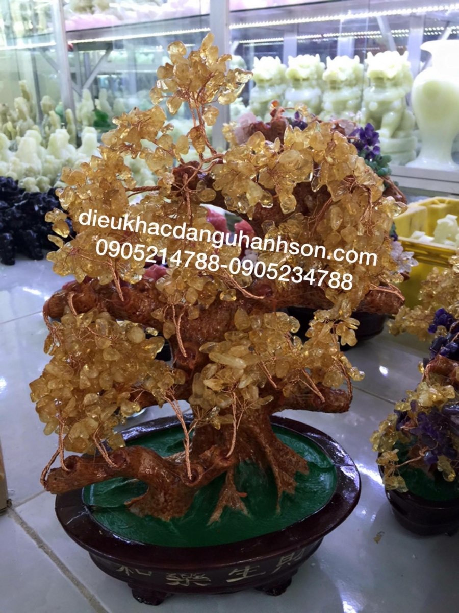Cây tài lộc đá thạch anh vụn TL10