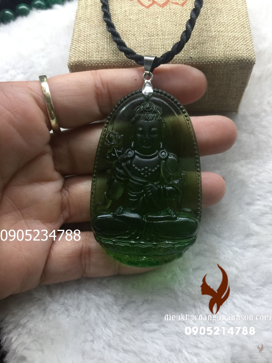Phật bản mệnh Đại thế chí đá Đá Pha Lê Moldavite  DTC10