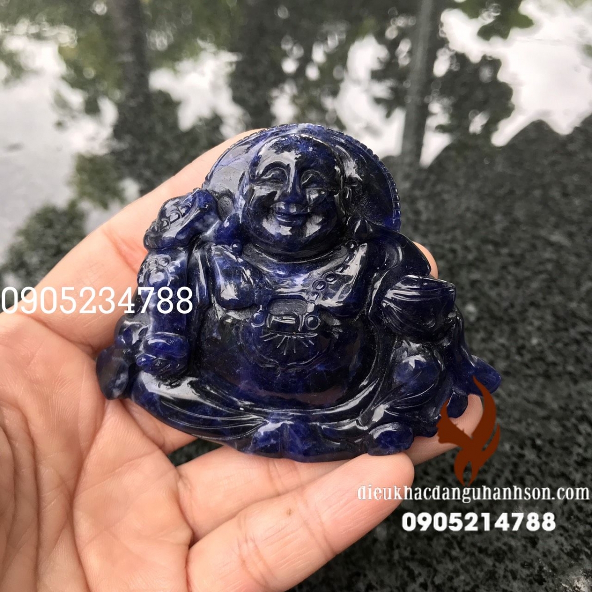 Mặt dây chuyền di lặc  đá sodalite tự nhiên (mã sản phẩm: DL85)