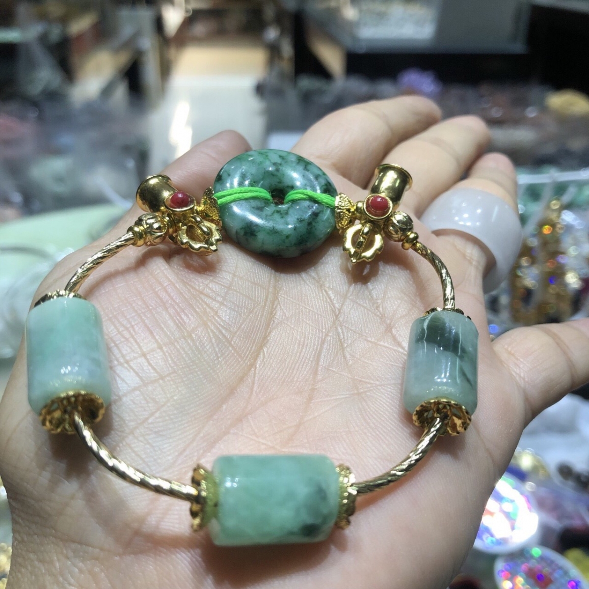 Vòng tay Ngọc cẩm thạch mix charm  (Mã sản phẩm: VTPKV05)