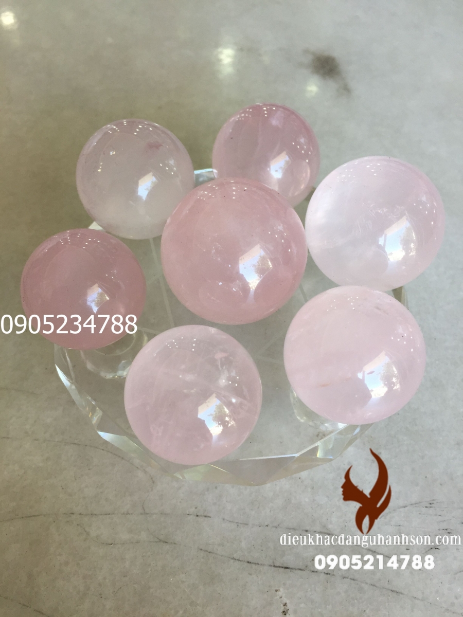 Đĩa thất tinh đá thạch anh hồng TT03