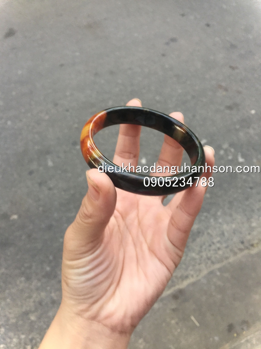 Vòng tay bản liên ngọc cẩm thạch tứ quý thiên nhiên VTBL30