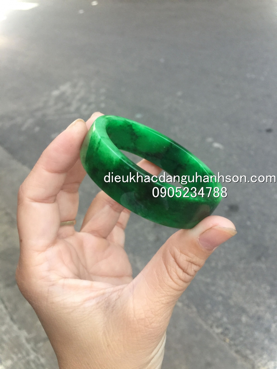 Vòng tay bản liên ngọc cẩm thạch thiên nhiên VTBL25