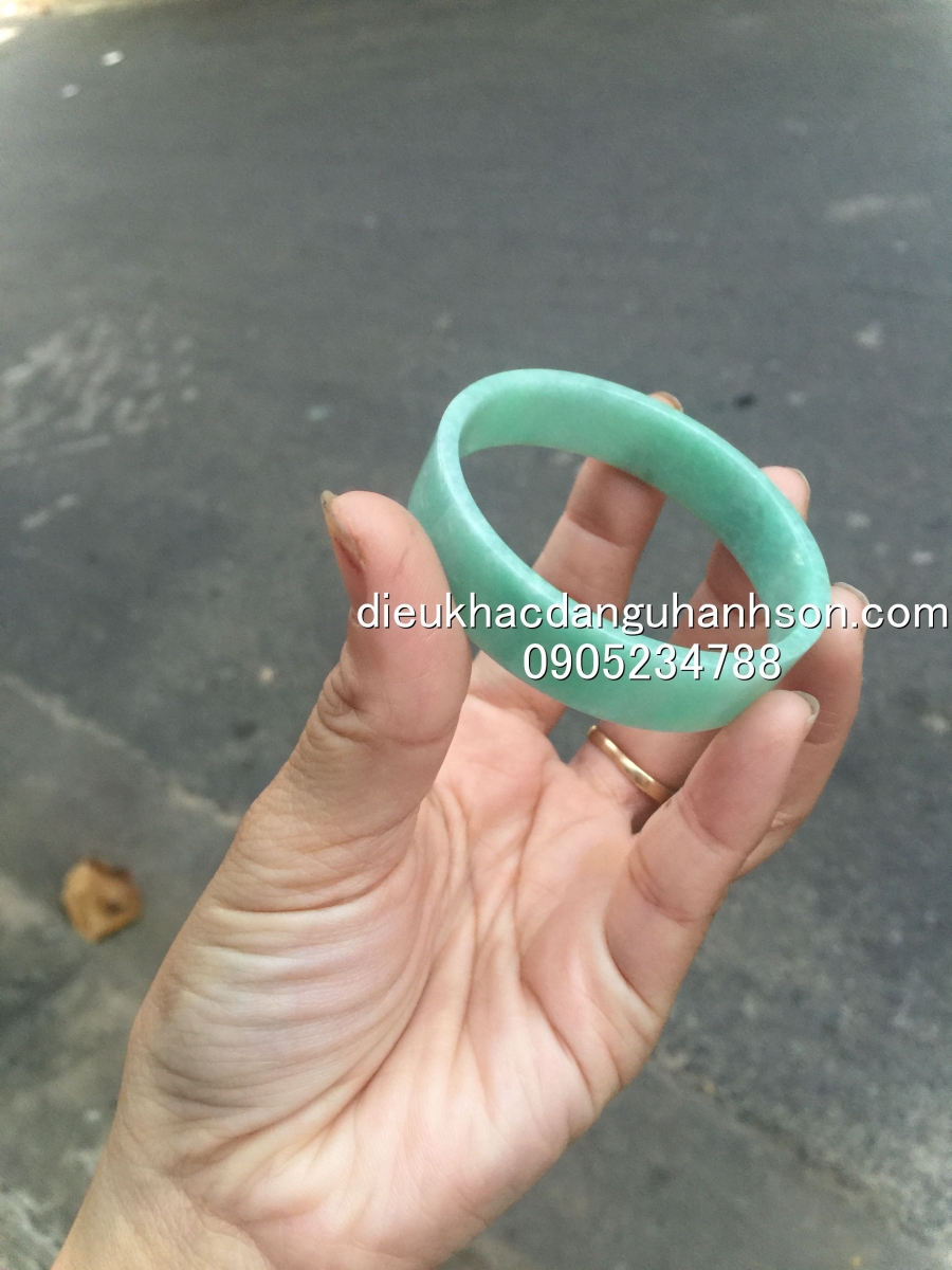 Vòng tay bản liên ngọc cẩm thạch thiên nhiên VTBL23