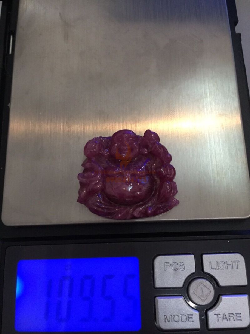 Mặt dây chuyền phật di lặc đá Ruby tự nhiên 100%