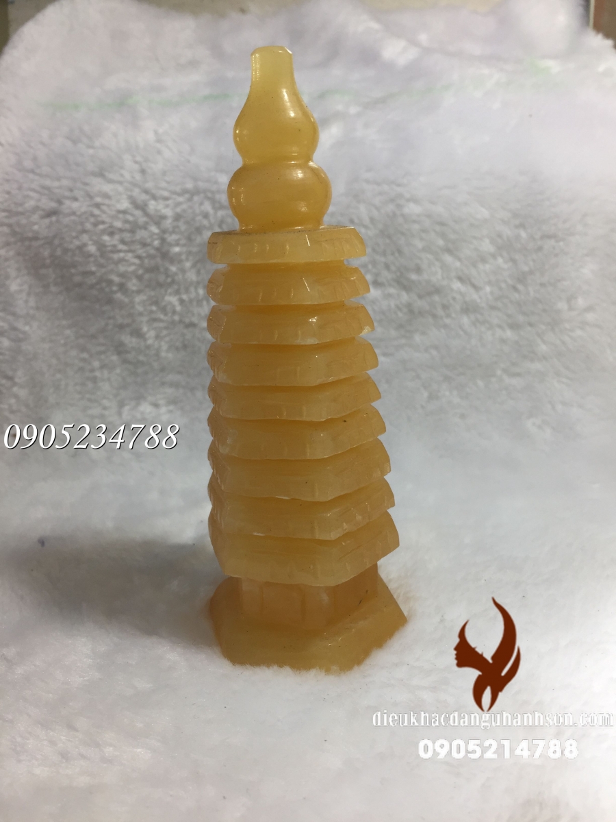 Tháp văn xương đá thạch anh vàng TVX02