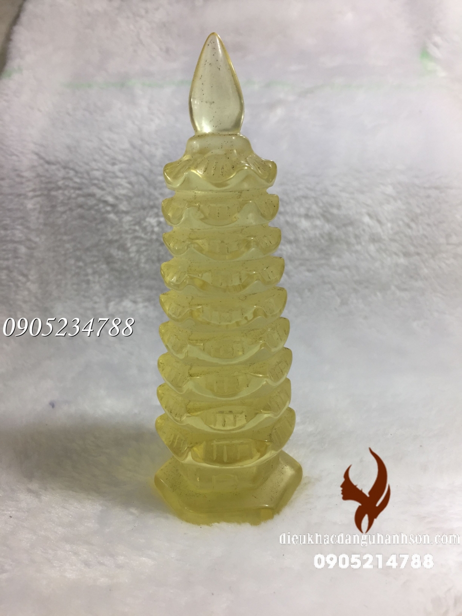 Tháp văn xương thạch anh vàng tự nhiên TVX06