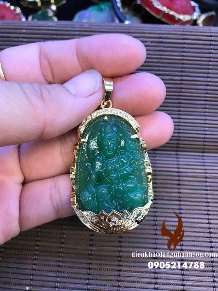Mặt dây chuyền phật phổ  hiền bồ tát cho tuổi Thìn và Tỵ ốp vàng tây 10k (Mã sản phẩm: PBM150)