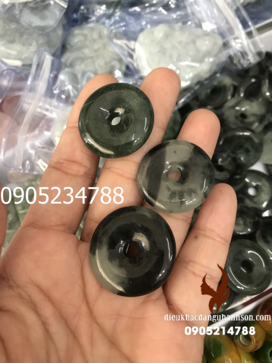 Mặt dây chuyền đồng điếu Ngọc phí thúy thiên nhiên (Mã sản phẩm: MDC18)