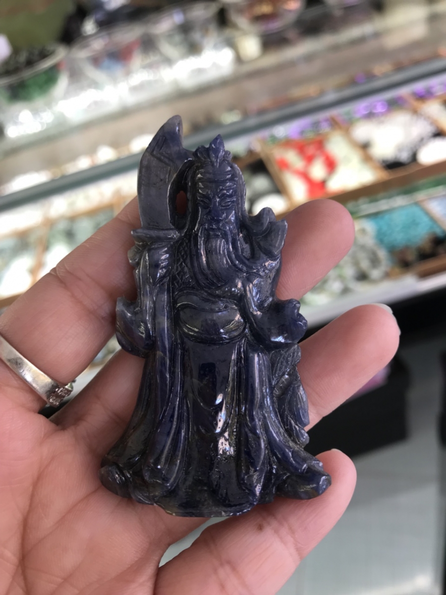 Mặt dây chuyền Quan công (Quan Vũ) đá saphia  thiên nhiên (Mã sản phẩm: QC59)