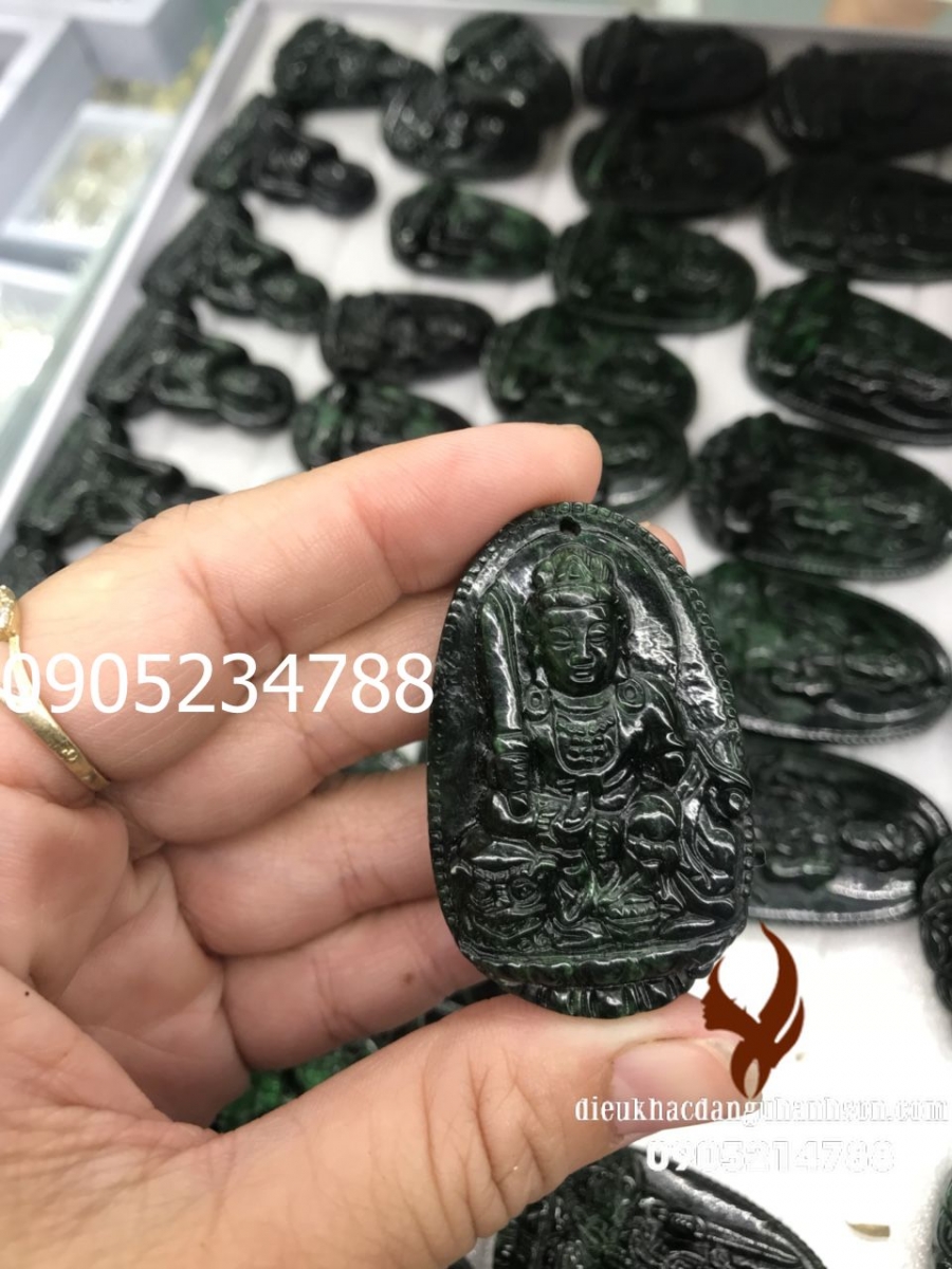 Mặt Phật Văn Thù Bồ Tát Đá Ngọc cẩm thạch Cho Tuổi Mão (Mã Sản Phẩm: PBM126)
