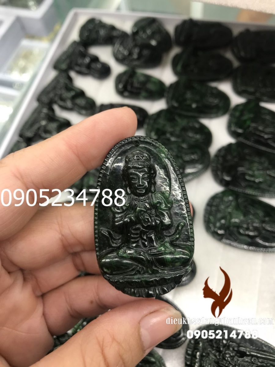 Mặt Phật Như Lai Đại Nhật Ngọc cẩm thạch Sơn Thủy Cho Tuổi Mùi và Thân (Mã Sản Phẩm: PBM127)
