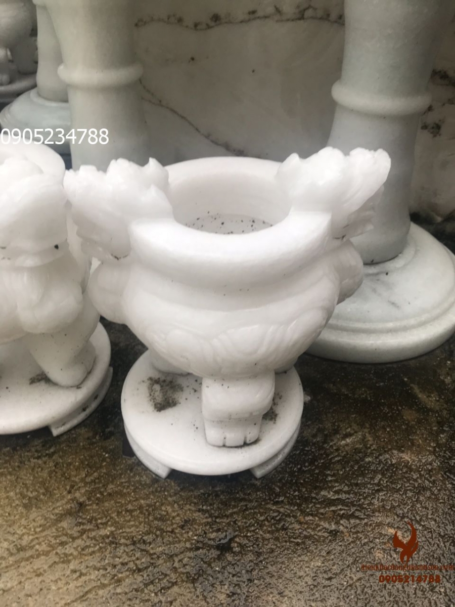 Lư hương Đá Ngọc trắng Non Nước (Mã sản phẩm: LH04)