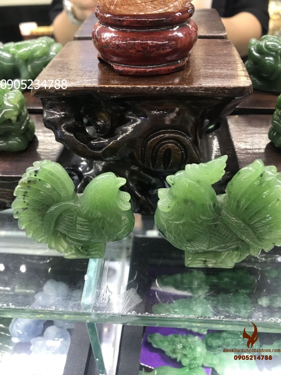 Gà trống Ngọc bích Nephrite thiên nhiên (Mã sản phẩm: G01)