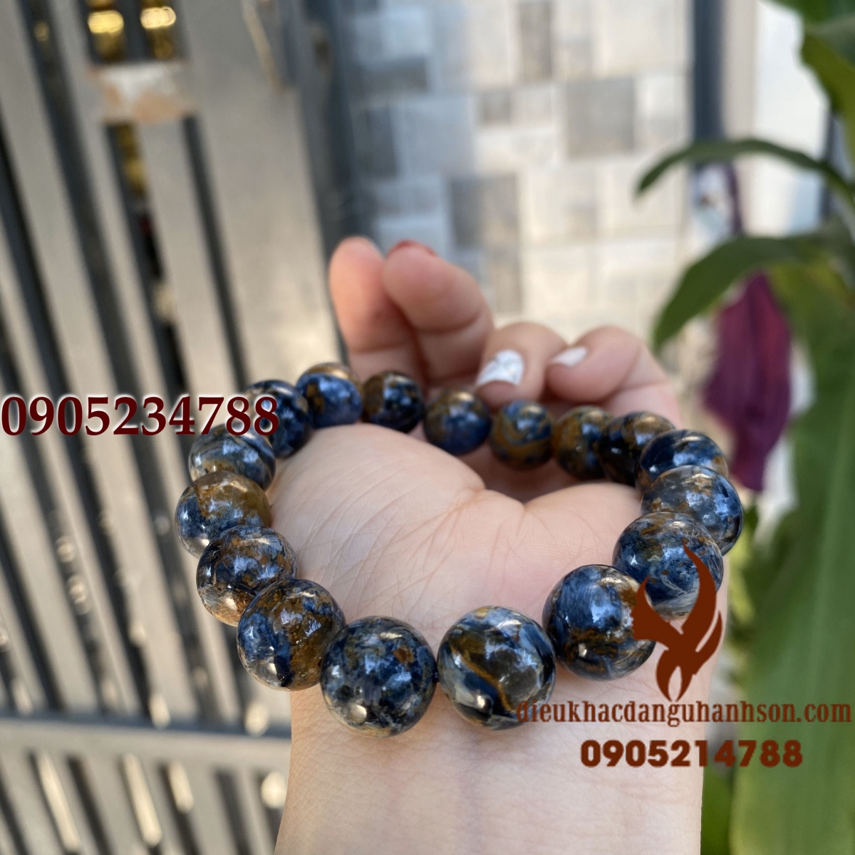 Vòng tay đá giông bão thiên nhiên size 12 ly (Mã sản phẩm: VT37)